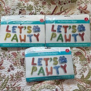 Pet Party Supplies Air Filled Balloon Banner Lot of 3, NWT